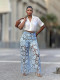 SC Plus Size Hollow Out Lace Patchwork Jeans GYLN-6690
