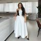 SC Color Block Wrap Chest Tops Two Piece Skirt Set ZSD-0755