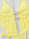 SC Solid Color Tie Up Bikinis Swimsuit CSYZ-339