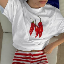 SC Pepper Printed Loose T Shirts GPKJ-KJ28830