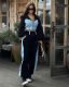 SC Contrast Color Long Sleeve Hooded Pants Suit SHD-9727