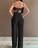 SC Solid Color Sling Slim Jumpsuit SHD-9629