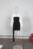 SC Contrast Color Patchwork Mini Dress GXIY-XS-XS5326