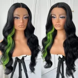 SC Blonde Center Parted Long Curly Hair Big Waves Wigs YWHX-M1631