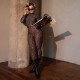 SC Leopard Print Long Sleeve Jumpsuit XEF-K25Q76257