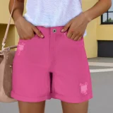 SC Fashion Washed Straight Denim Shorts XCFF-329