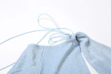 SC Slant Neck Tie Up Backless Long Dress GAXB-G1081DS