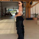 SC Patchwork Ruffled Micro-flare Pants DLSF-K25P76093