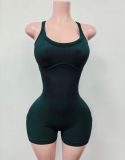 Pre Order: About 7 work days shipping Sleeveless Solid Color Romper YUEM-300810