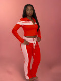 SC Color Block Patchwork Long Sleeve Pants Three Piece Set CH-25037