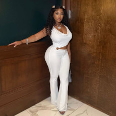 SC Hollow Out Halterneck Tie Up Jumpsuit NY-3675