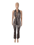 SC Leopard Print Backless Jumpsuit SHD-9530