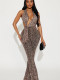 SC Leopard Print Backless Jumpsuit SHD-9530
