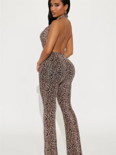 SC Leopard Print Backless Jumpsuit SHD-9530