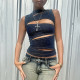 SC Sexy Hollow Out Sleeveless Tops FL-XY24294MHO