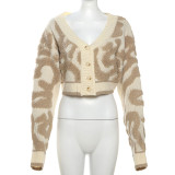 SC Long Sleeve V Neck Knits Sweater GZJQ-W23C33160