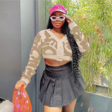 SC Long Sleeve V Neck Knits Sweater GZJQ-W23C33160