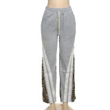 SC Leopard Print Color Block Loose Pants GZJQ-K24P52854