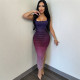 SC Backless Split Hot Drill Maxi Dress CYA-901907