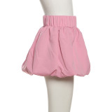 SC Solid Color Bubble Mini Skirt DLSF-K24J46609