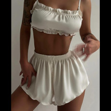SC Sexy Tie Up Sling Nightgown Solid-color Shorts Set DLSF-K23S42161