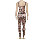 SC Leopard Print Sling Backless Jumpsuit  DLSF-K24Q59758
