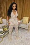 SC Lace Hollow Out Tight Jumpsuit XMCS-CA20242242338