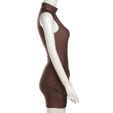SC Solid Color Pleated Sleeveless Mini Dress GYME-K24D45628