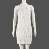 SC Pleated Backless Halterneck Mini Dress GNZD-51230DHD