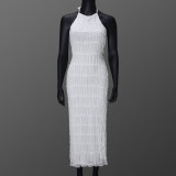 SC Sleeveless Tie Up Ruffles Maxi Dress GNZD-51618DBD