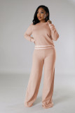 SC Long Sleeve Kinits Tops Wide Leg Pants Suit QYMF-3064