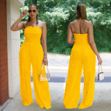 SC Solid Color Loose Wave Tube Top Jumpsuit BY-7465