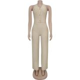 SC Halterneck Backless Tie Up Two Piece Pants Set BY-7461