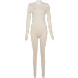 SC Long Sleeve Solid Color Skinny Jumpsuit GZJQ-D23Q39599