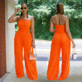 SC Solid Color Loose Wave Tube Top Jumpsuit BY-7465