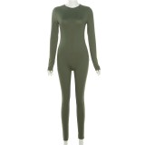 SC Long Sleeve Solid Color Skinny Jumpsuit GZJQ-D23Q39599