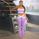 SC Lace Patchwork Wrap Chest Two Piece Pants Set MXBF-D25ST212