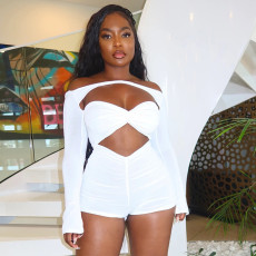 SC One Shoulder Long Sleeve Romper MXBF-J25RP161