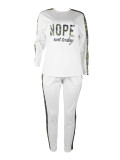 SC Print O Neck Long Sleeve Two Piece Pants Set SHD-9627