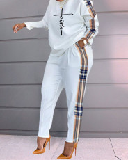 SC Print O Neck Long Sleeve Two Piece Pants Set SHD-9627