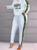 SC Print O Neck Long Sleeve Two Piece Pants Set SHD-9627