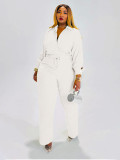 SC Solid Color Long Sleeve Pleated Shirt Pants Suit SFY-775
