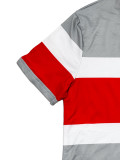 SC Stripe Color Block Short Sleeve Shorts Suit SHD-9700