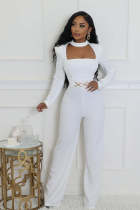 SC Solid Color Long Sleeve Wide Leg Jumpsuit OSM-4933