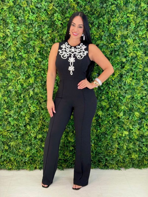 SC Line Sleeveless Wide Leg Jumpsuit OSM-4487