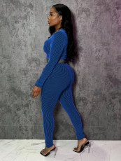 SC Long Sleeve Zipper Two Piece Pants Set SH-391355