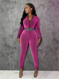 SC Long Sleeve Zipper Two Piece Pants Set SH-391355