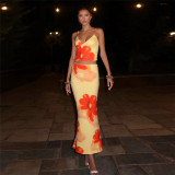 SC Print Sling Tops Ang Long Skirts Two Piece Set XEF-K24S44108