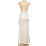 SC Backless Bandage Split Maxi Dress XEF-K25D70452