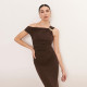 SC Slash Neck Solid Color Maxi Dress XEF-K25D69816